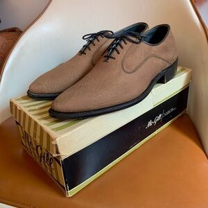 60s DEADSTOCK "Boulet" Taupe Leather Oxfords Dress Shoes